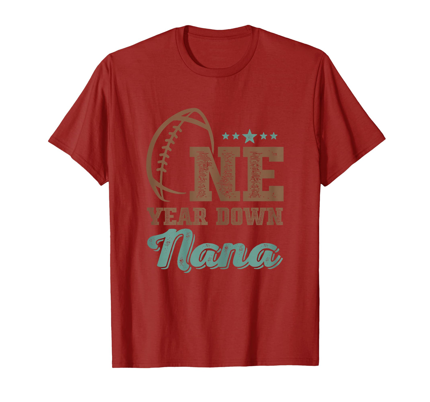 Nana Of The Birthday Boy 1st Year Down Birthday Football T-Shirt