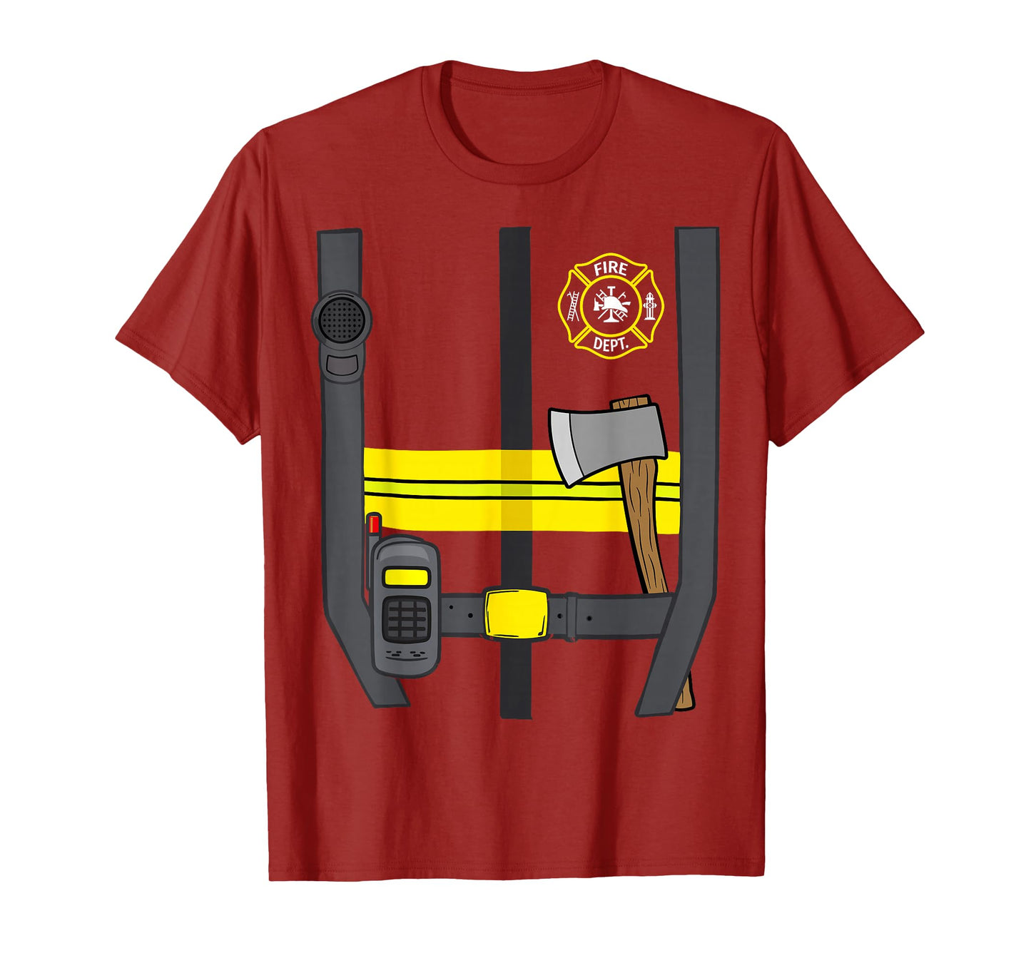 Firefighter Costume Halloween Uniform T-Shirt