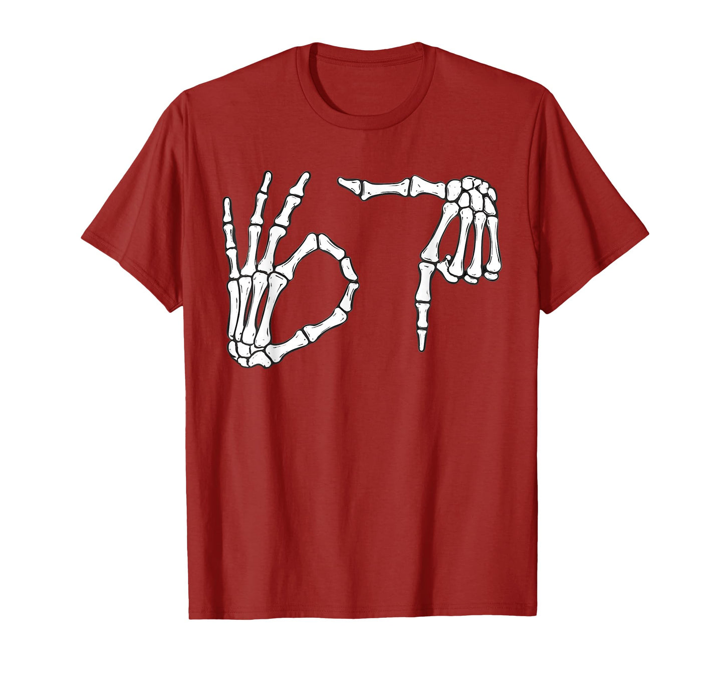 Funny Six Seven 6 7 Meme 67 Skeleton Hand Halloween Costume T-Shirt