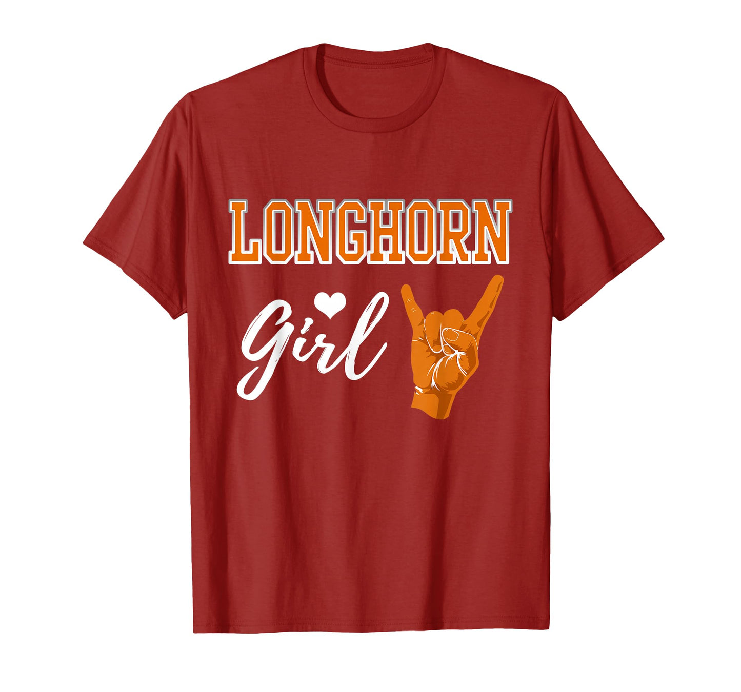 Longhorn Girl Heart Souvenir Gift for Women T-Shirt