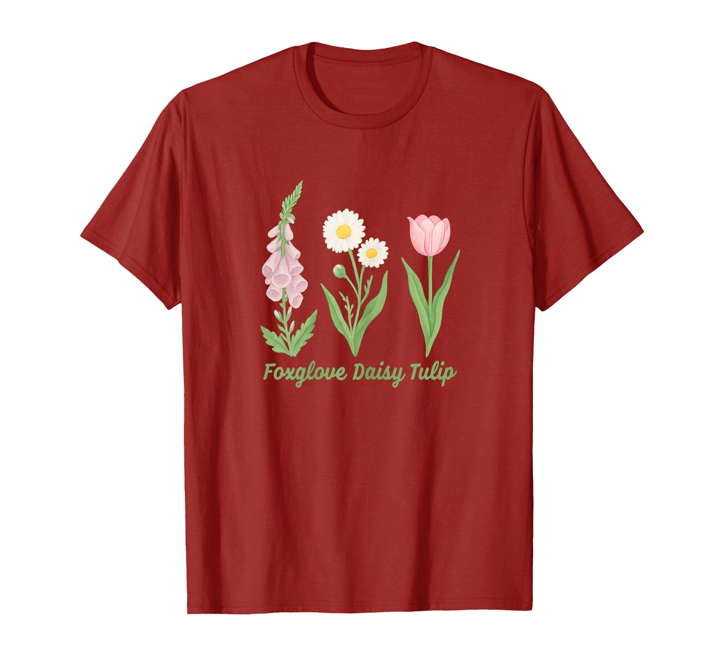 Women’s Foxglove Daisy Tulip Flowers No Kings T-Shirt