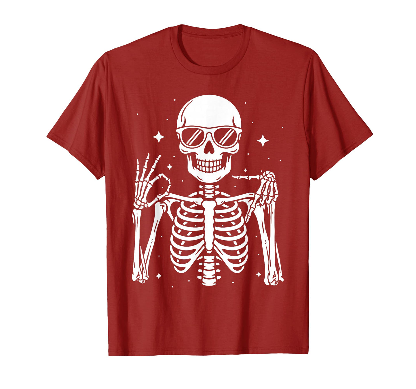 Six Seven 6 7 Meme Gen Alpha Halloween Skeleton Hands Sign T-Shirt