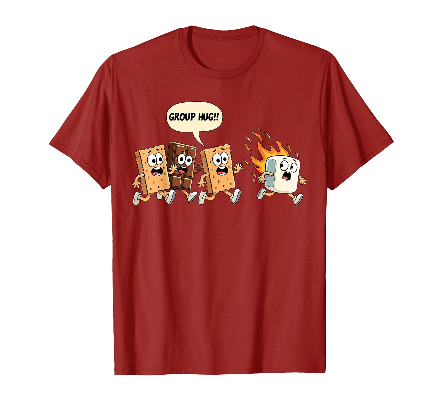 Group Hug Marshmallow Campfire Smores Funny Camping T-Shirt
