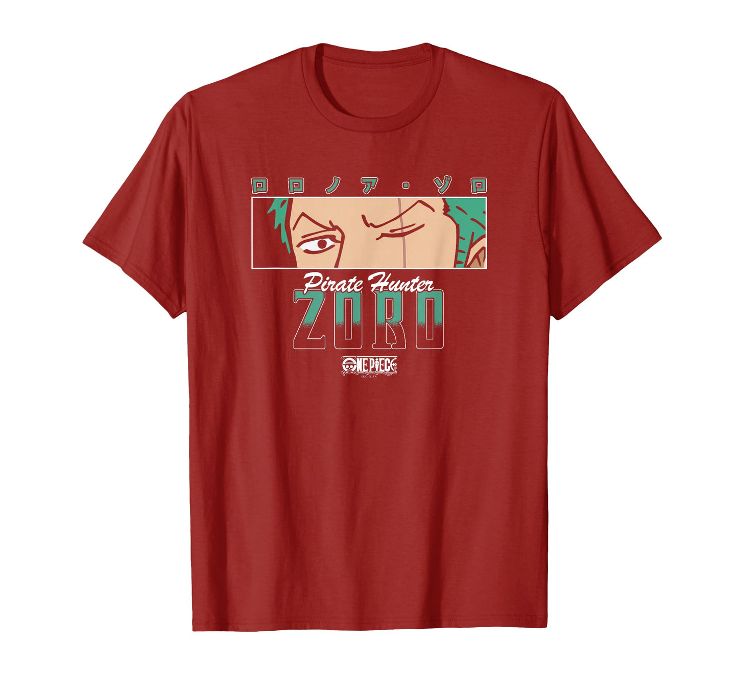 One Piece Anime Pirate Hunter Zoro Eyes with Kanji T-Shirt