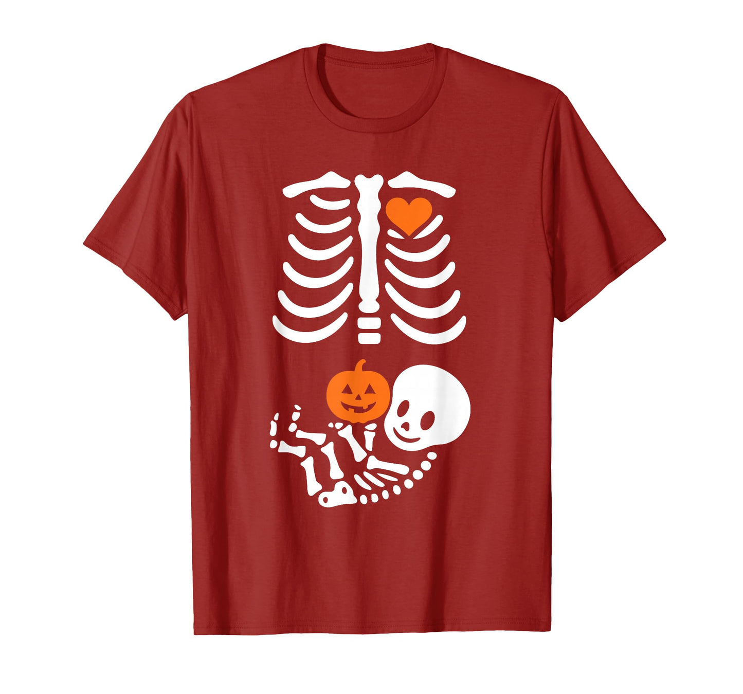 Pregnant Skeleton Baby Bump Funny Halloween Tee T-Shirt