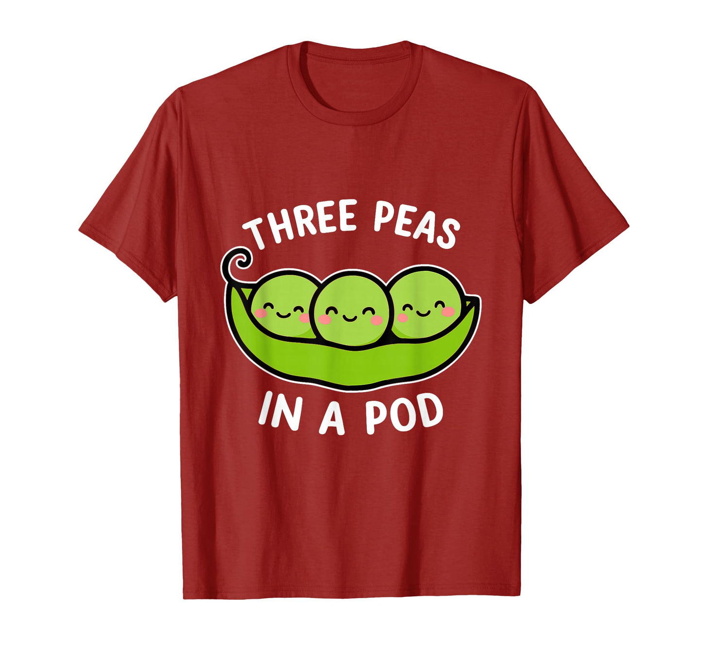 Three Peas in a Pod Cute Kawaii Funny T-Shirt