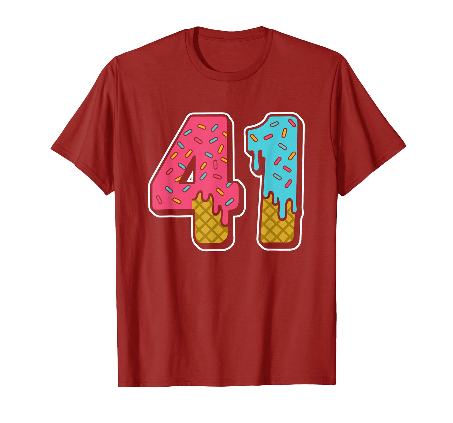 41 Ice Cream Drip Meme Forty One Four Gen Alpha Slang T-Shirt