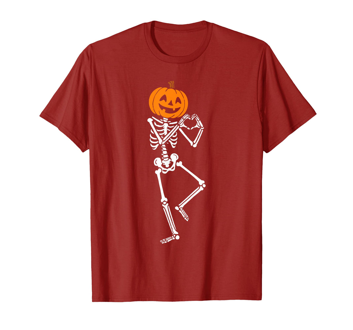 Skeleton Carved Pumpkin Men Women Kids Funny Halloween T-Shirt