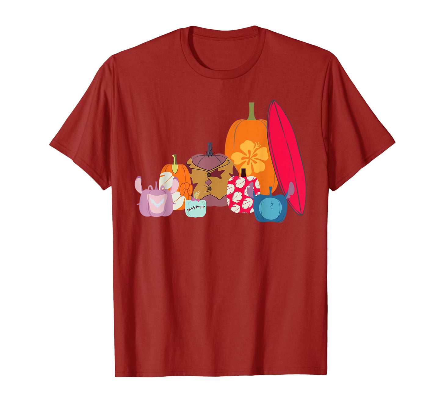 Disney Lilo & Stitch Characters Halloween Pumpkin Group T-Shirt