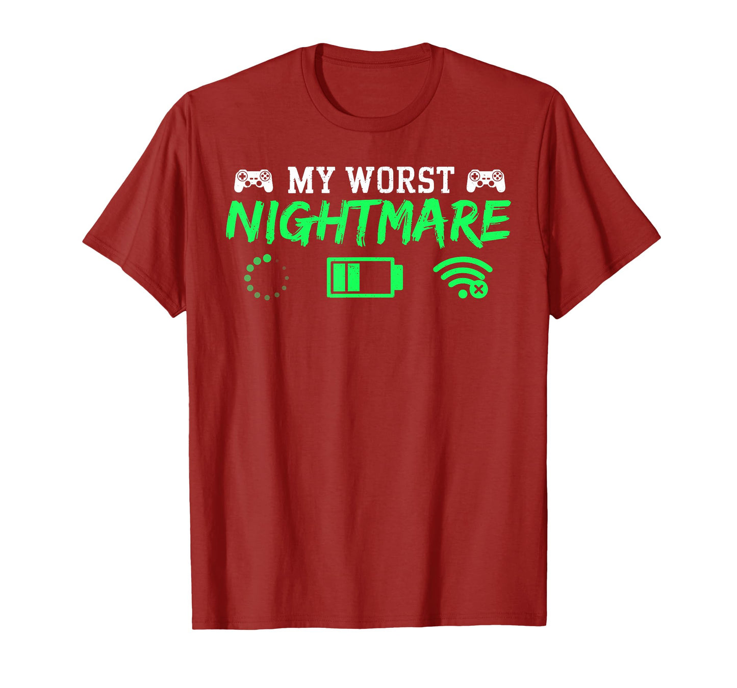 My Worst Nightmare Gamer Funny Gaming Men Teen Boys Kids T-Shirt