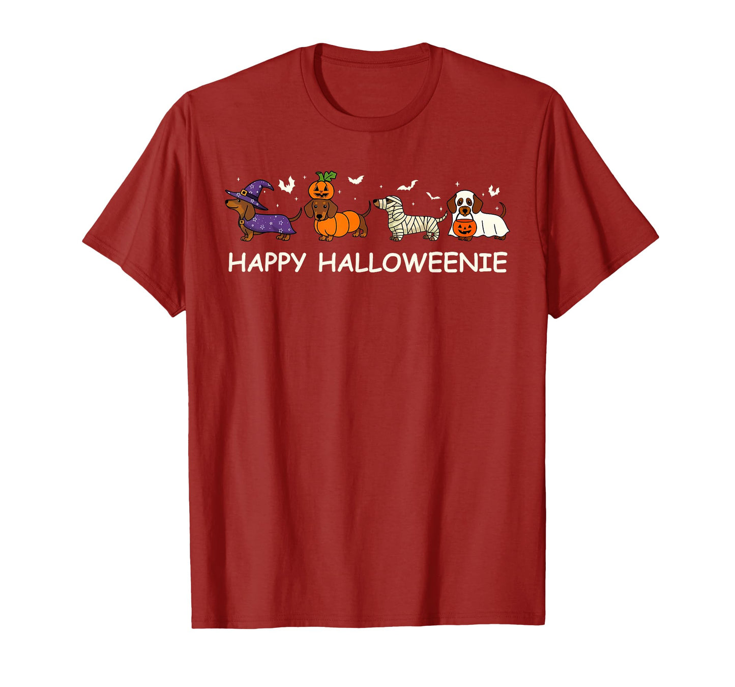 Weiner Dog Witch Happy Halloweenie Cute Halloween Dachshund T-Shirt