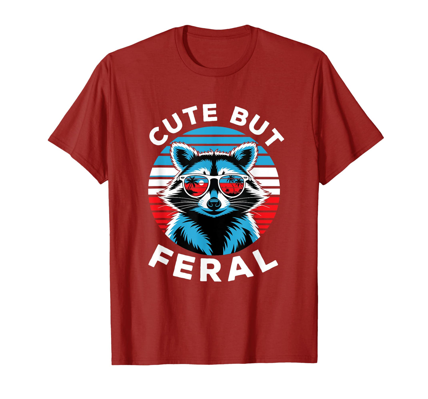 Colorful Racoon With Sunglasses Racoon Funny 4Th Of July T-Shirt