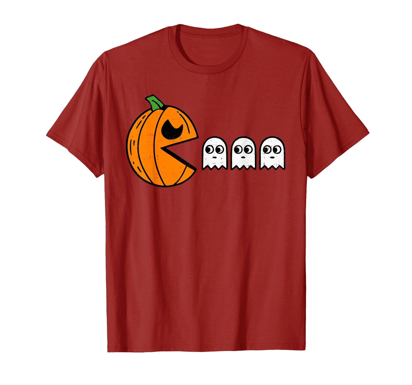 Pumpkin Eating Ghost Gamer Halloween Gaming Boys Teen Kids T-Shirt