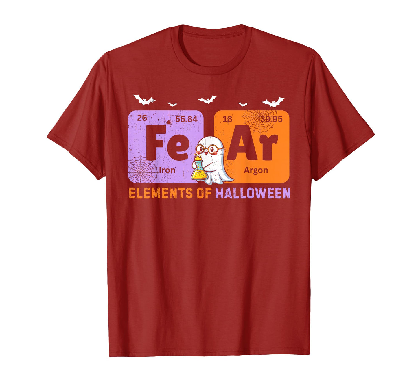 Elements of Halloween Fear Periodically Chemistry Teacher T-Shirt