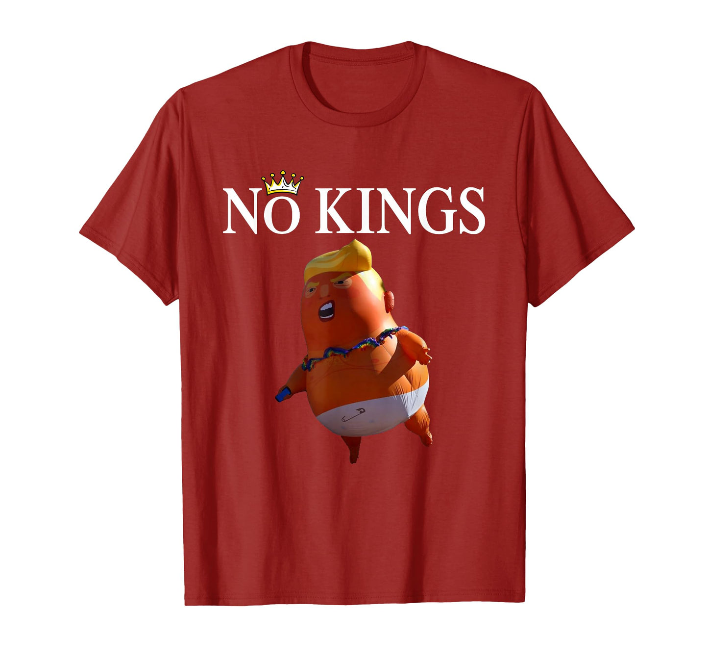 No Kings Patriotic US Flag Funny Not King Joke T-Shirt