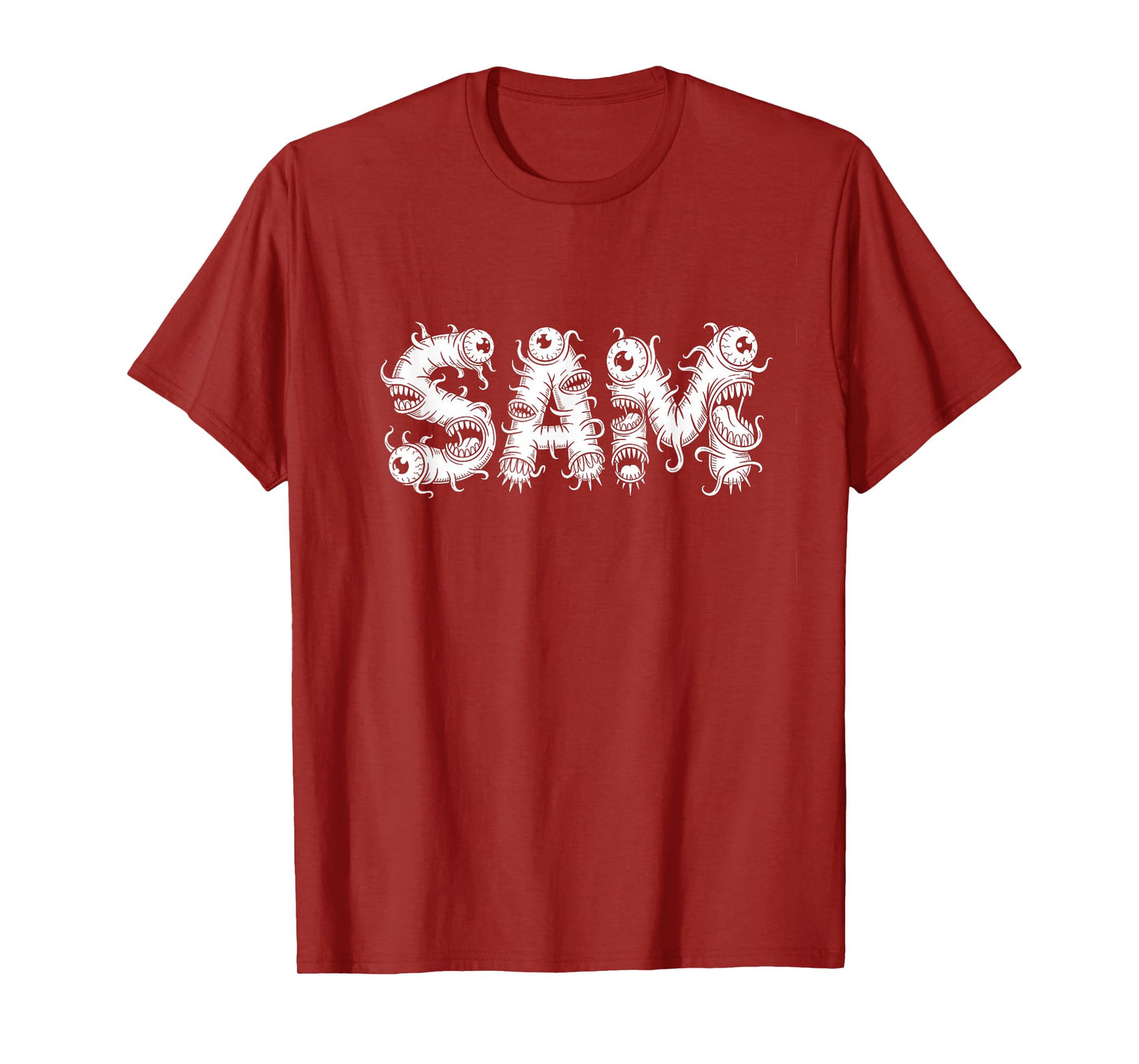 Sam Halloween Monsters - Personalized Name Word Art T-Shirt