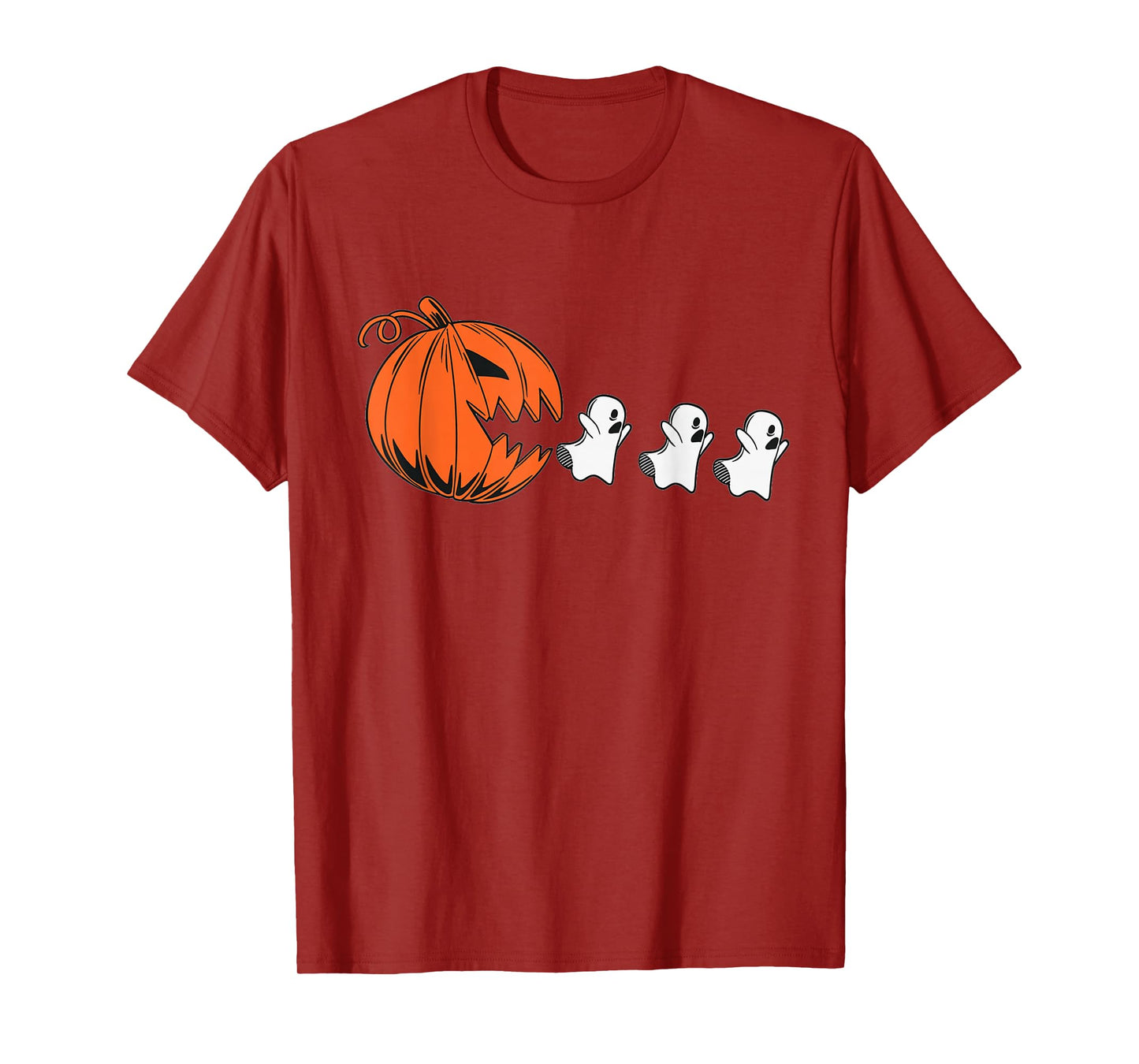 Halloween Gamer Pumpkin Eating Ghost Costume Men Boys Kids T-Shirt