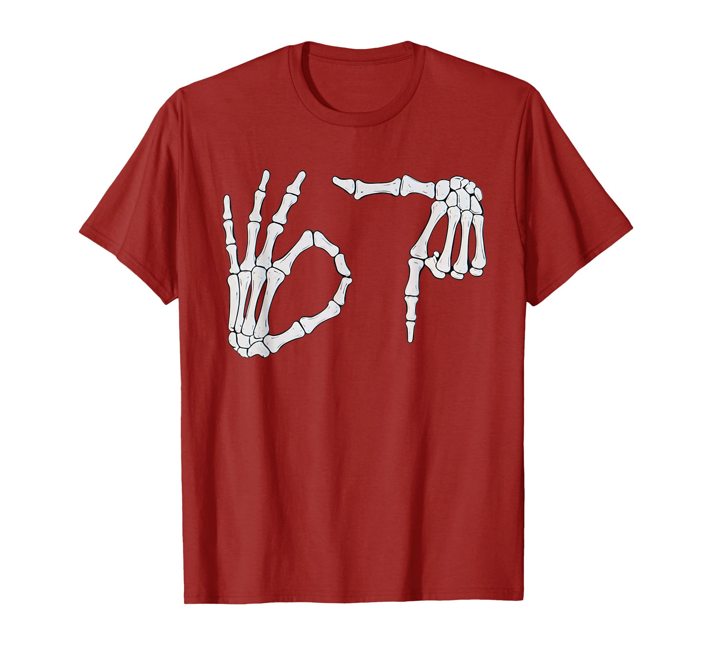 Six Seven 6 7 Meme Funny Skeleton Hands Sign Halloween T-Shirt