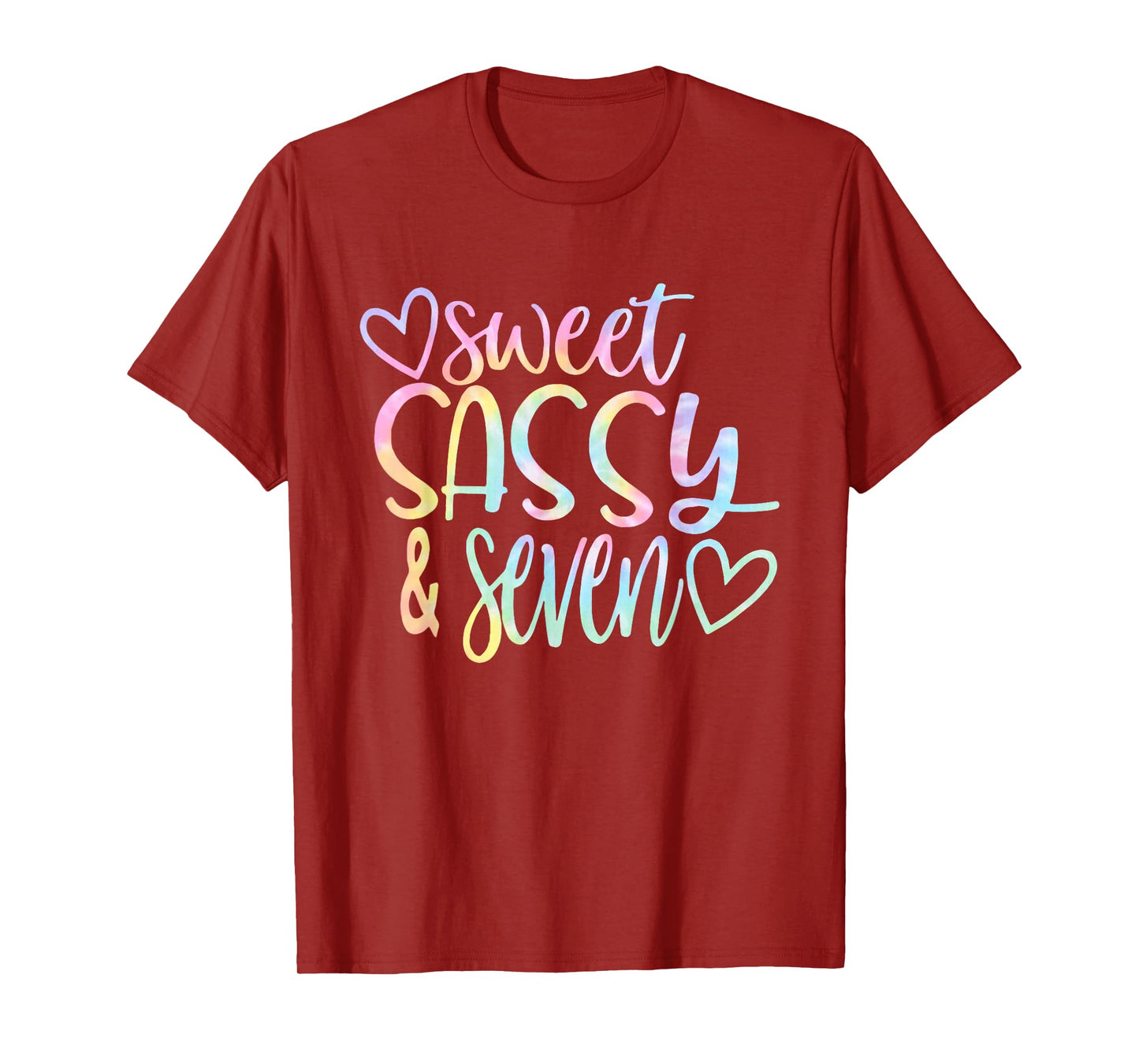 Sweet Sassy and Seven Girl's Birthday Tie Dye Girls Kids T-Shirt