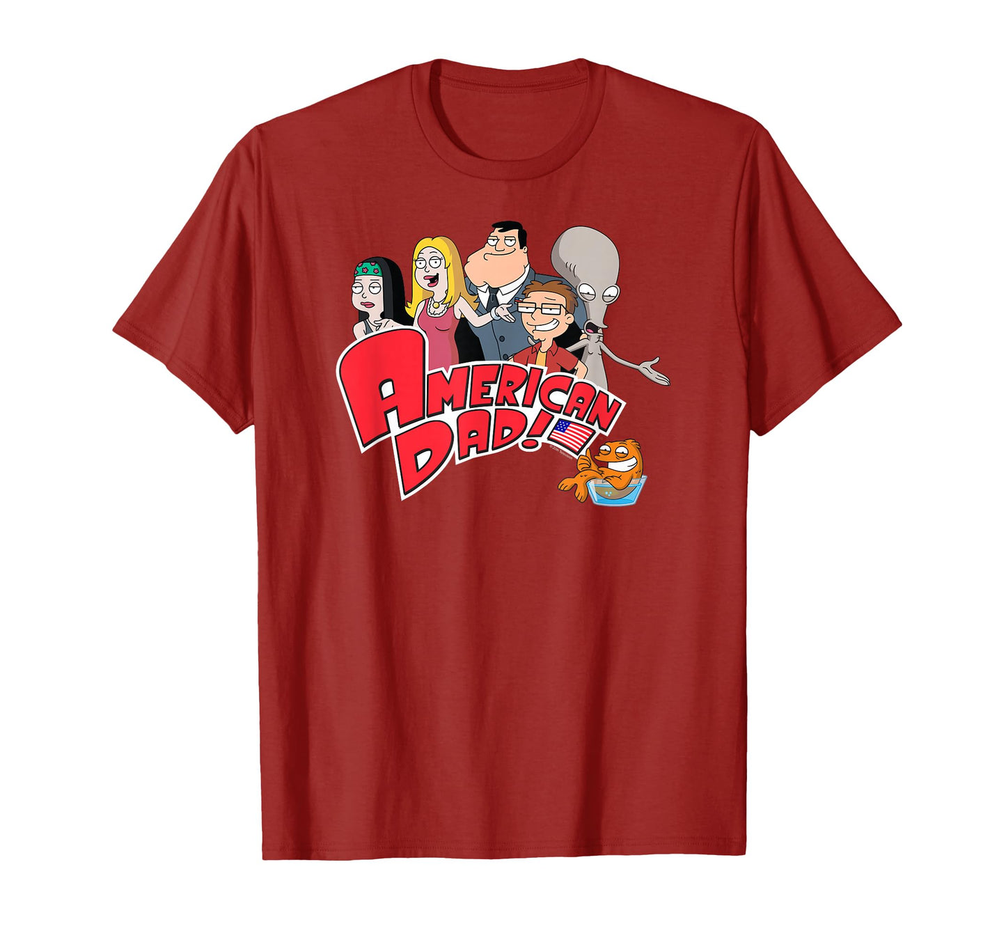 American Dad Show Logo with Family Cartoon T-Shirt