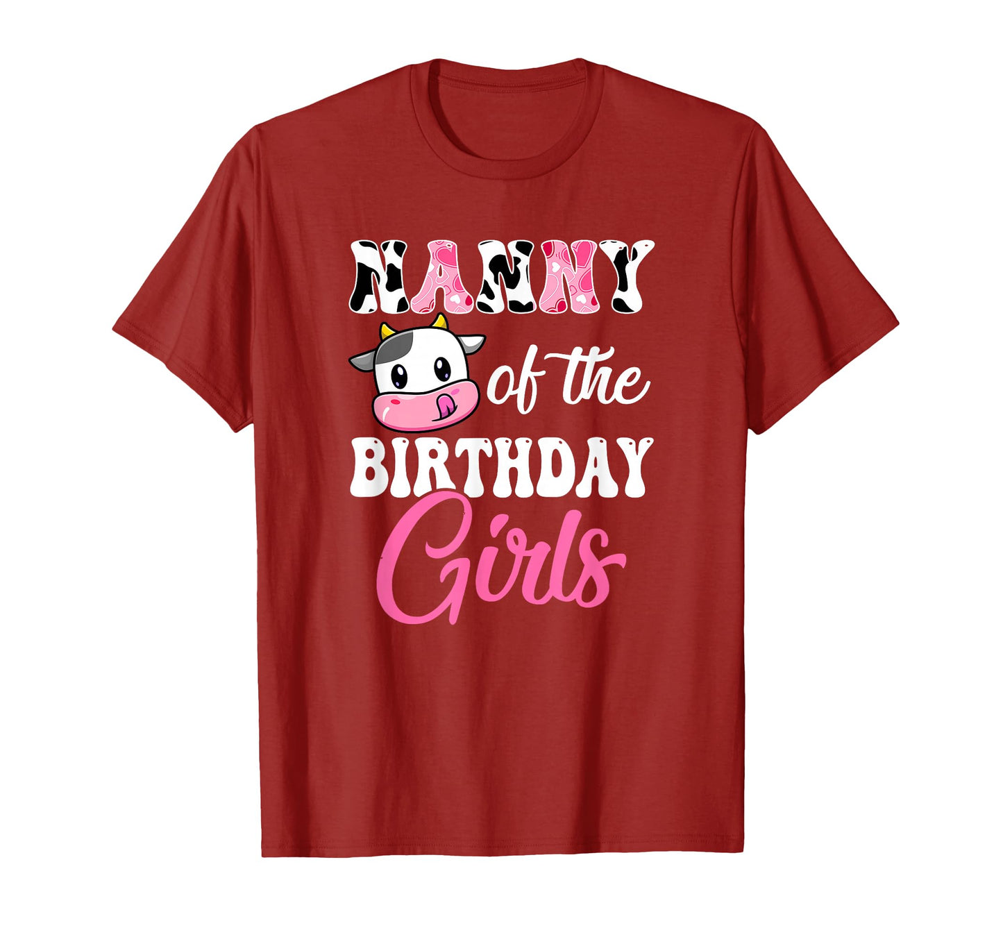 Nanny Of The Birthday Girl Farm Cow 1St Birthday Girl T-Shirt