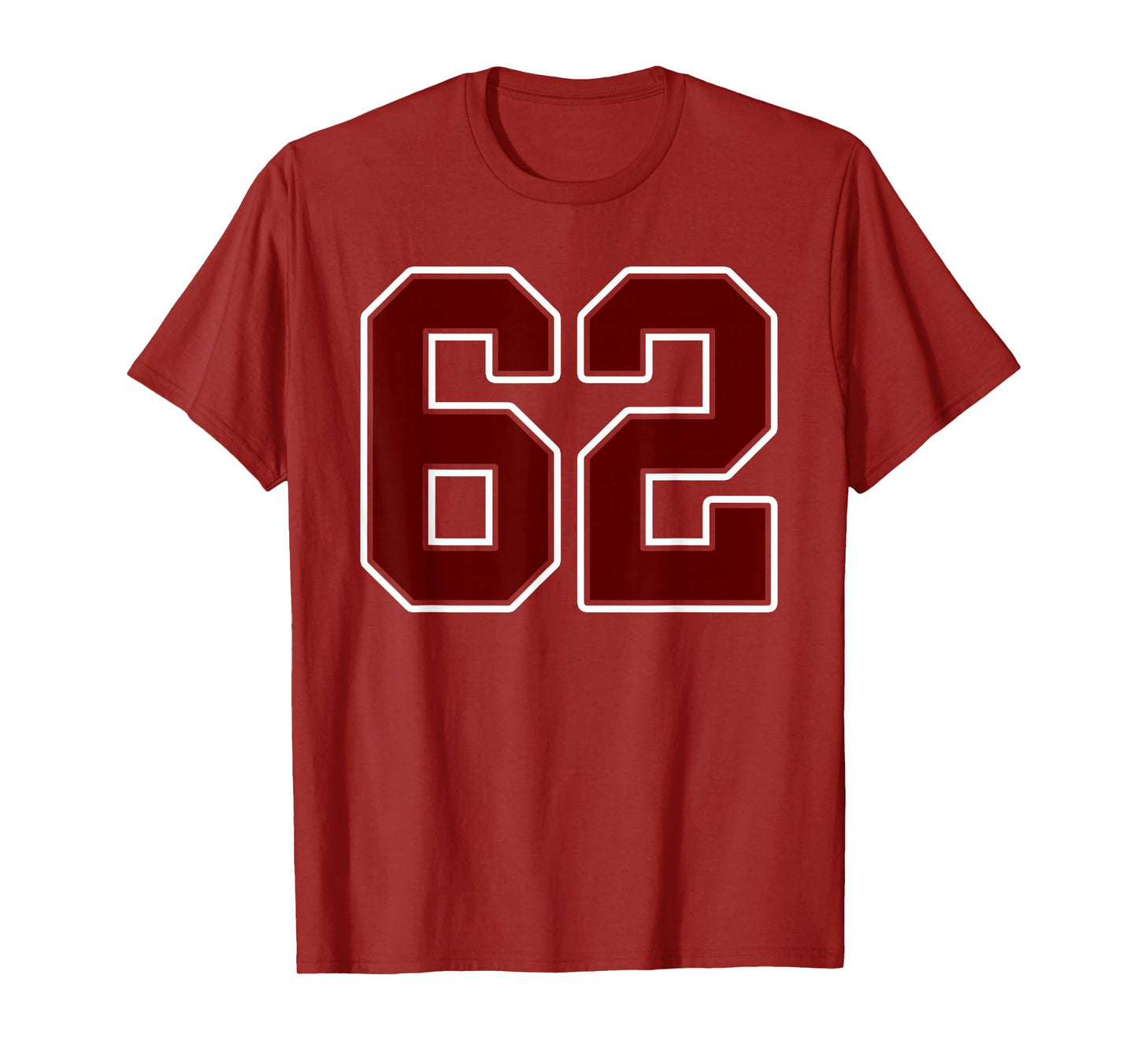 Maroon and White Number 62 Jersey Player Uniform #62 Fan T-Shirt
