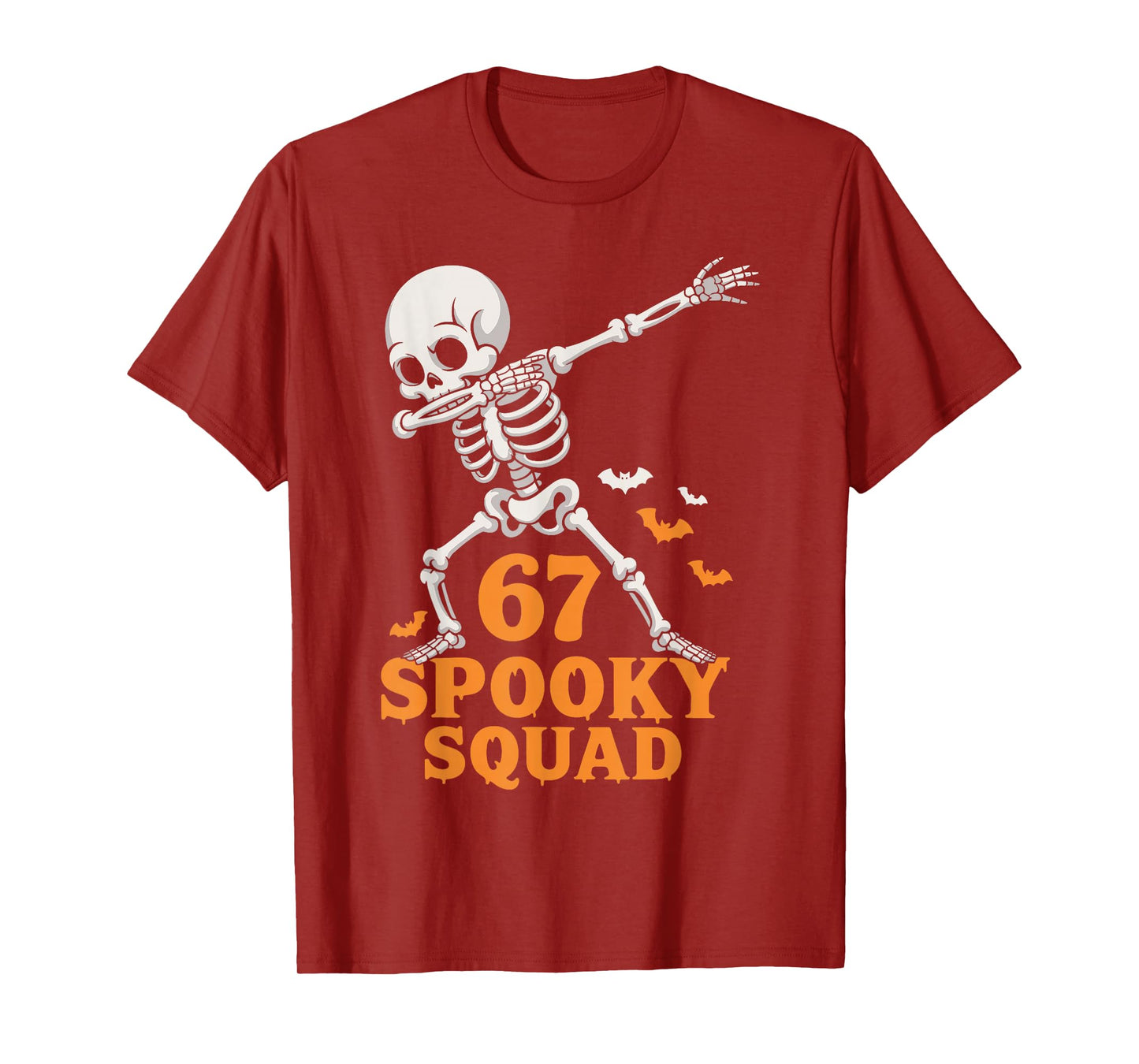 67 Spooky Squad 6 7 Numbers Six Seven Kids Skeleton T-Shirt