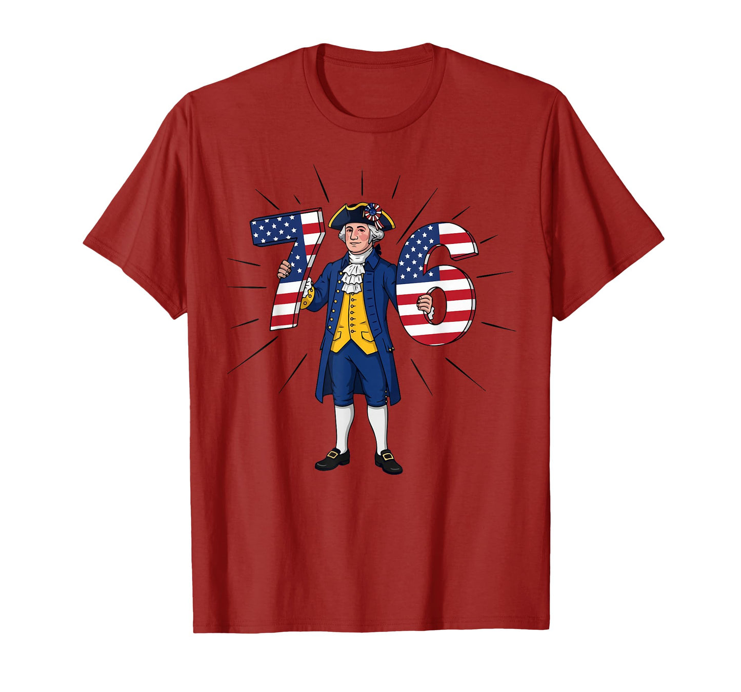 6-7 7-6 George Washington Six Seven American Flag T-Shirt