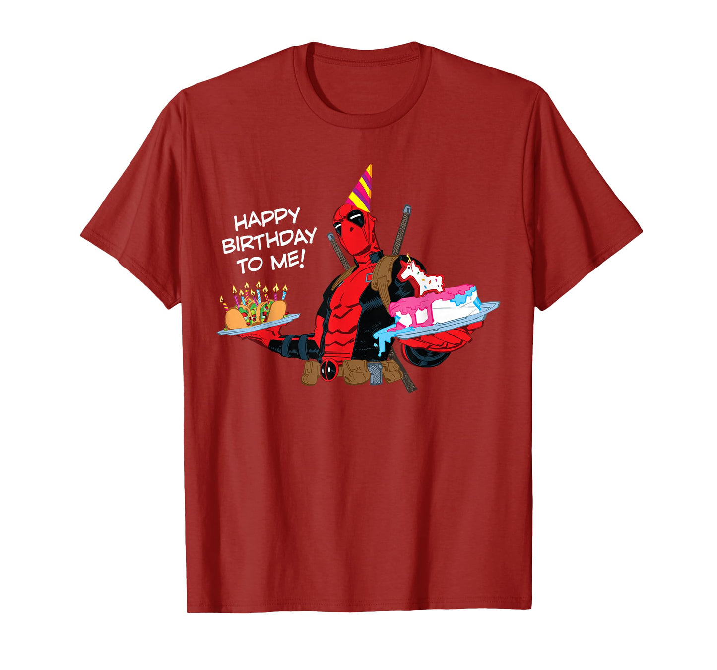 Marvel Deadpool "Happy Birthday to Me!" Funny Birthday Party T-Shirt
