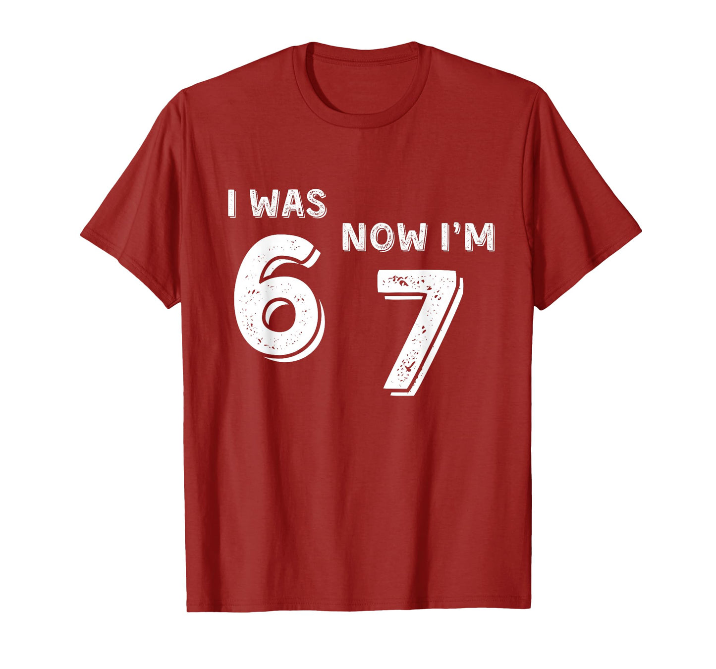 7 Year Old Birthday Shirt - was 6 Now I'm 7 67 Funny T-Shirt