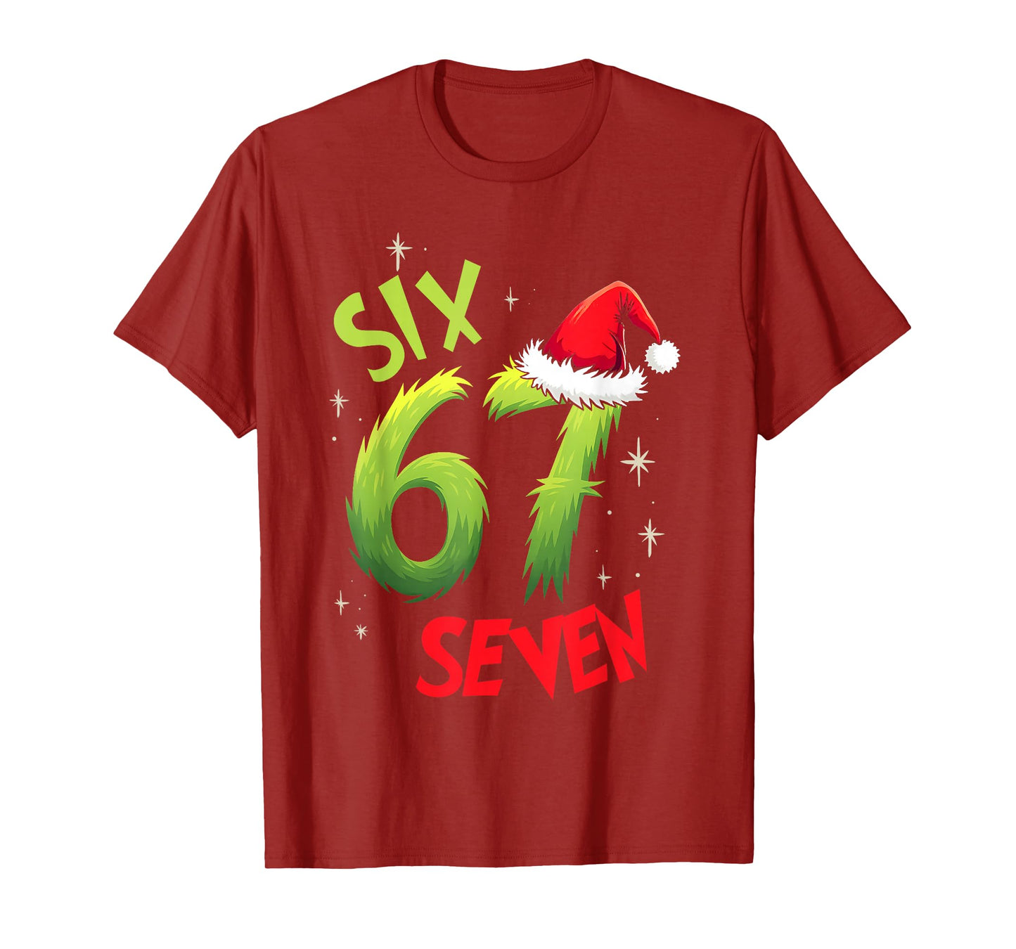 Six Seven 6 7 Gen Z Alpha Meme Slang Merry Christmas Holiday T-Shirt