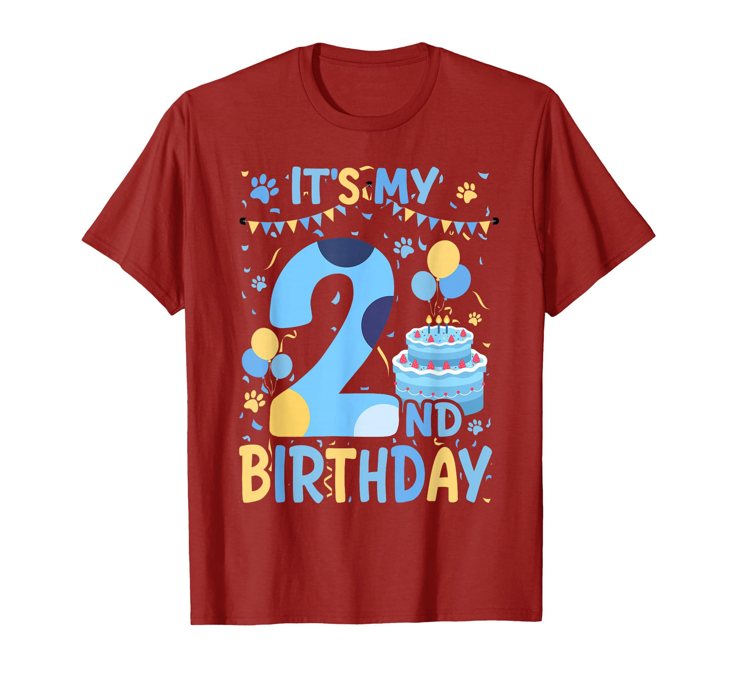 2nd Birthday Boy Blue Dog Theme Party Two Cool 2 Year Old T-Shirt