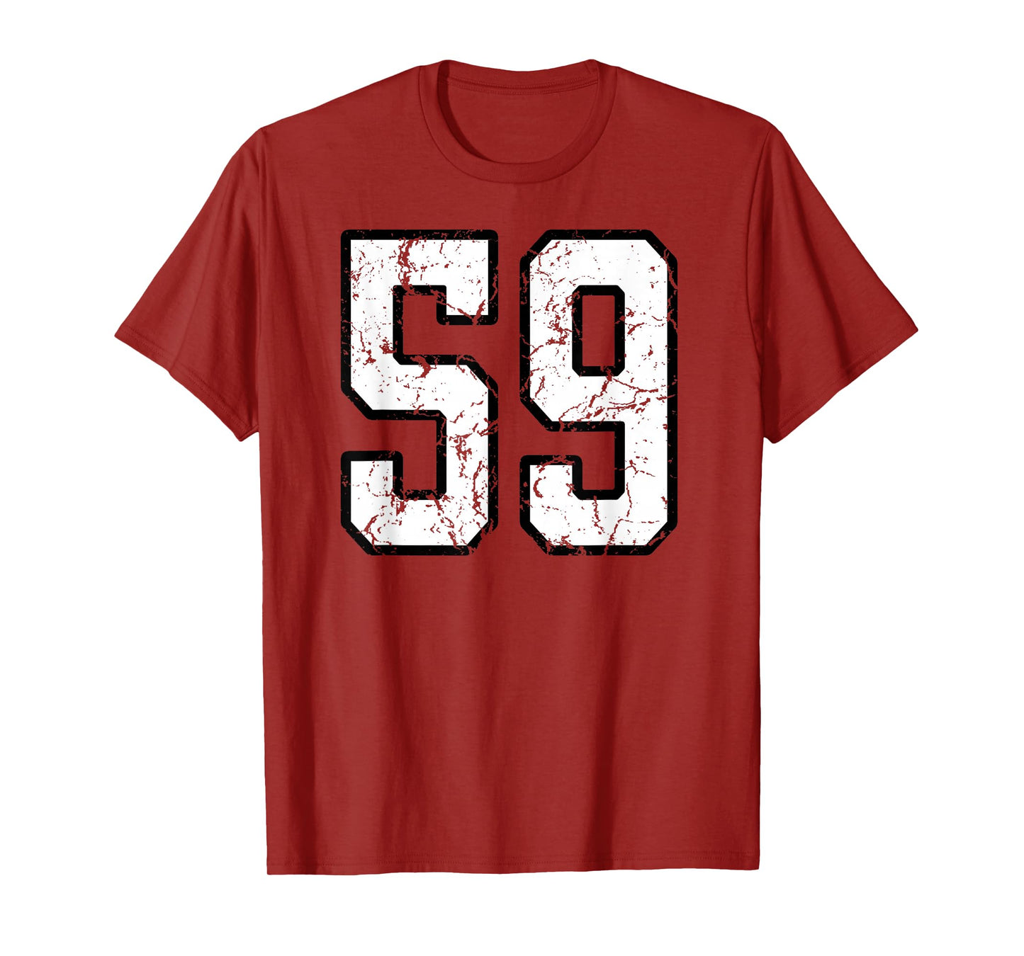 White and Black Sports Number 59 Jersey Uniform Player T-Shirt