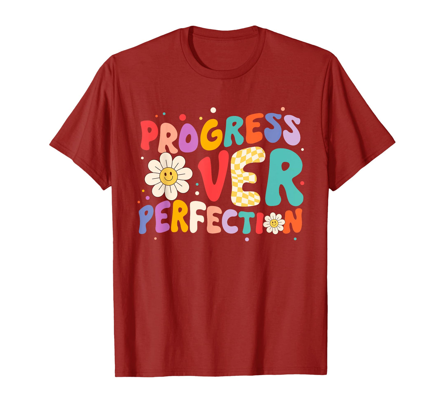 Motivational Progress Over Perfection Teacher Back to School T-Shirt for Men Women Girls Kids