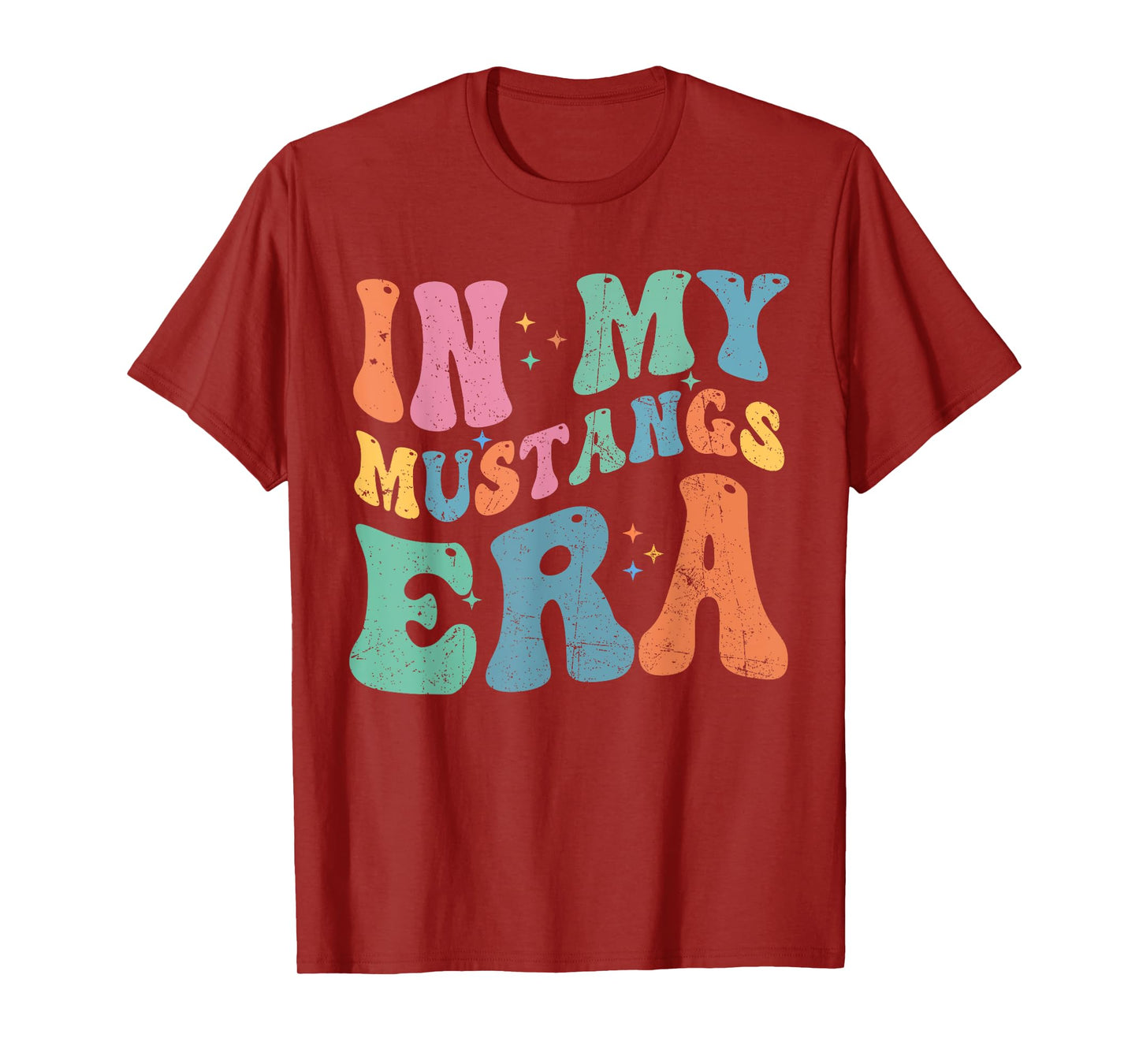 In My Mustangs Era Back to School Spirit Game Retro Groovy T-Shirt
