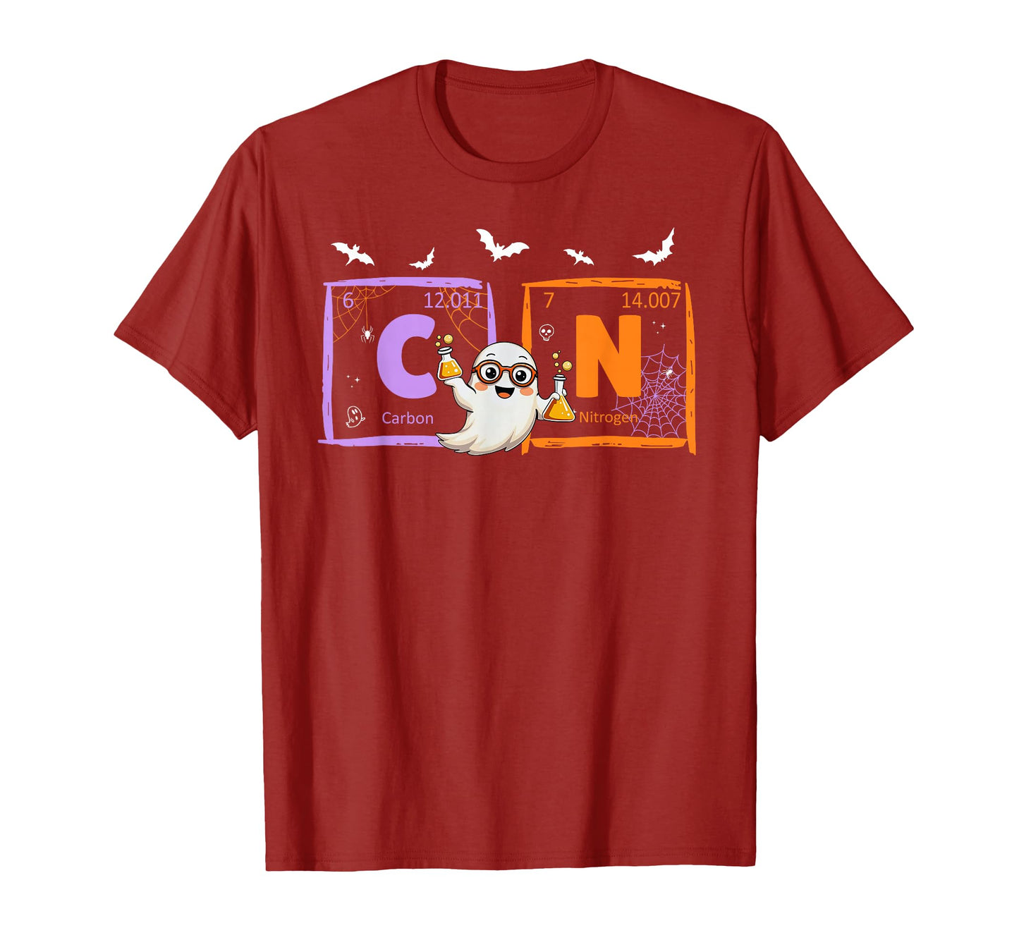 Funny Six Seven 67 Meme Halloween Ghost Chemistry Teacher T-Shirt