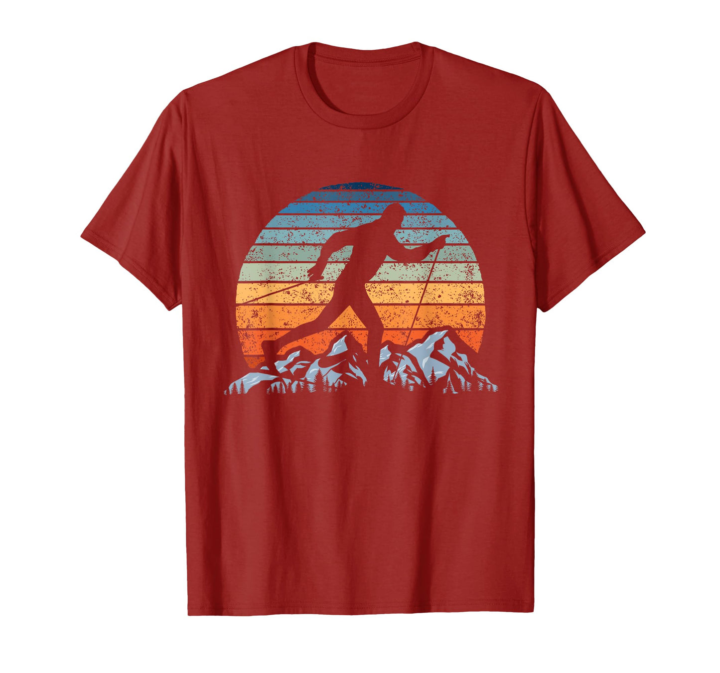 Winter Sports Vintage Sunset Cross-Country Skiing T-Shirt