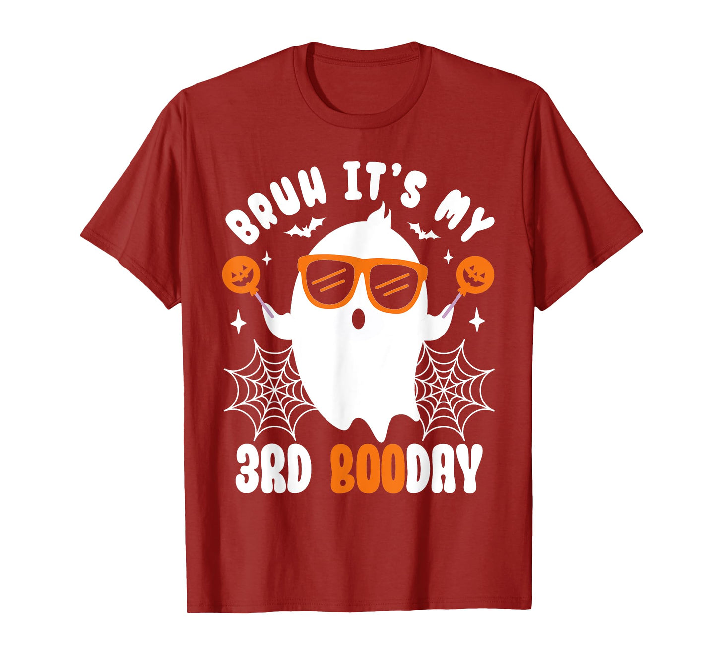 Bruh It's My 3rd Boo Day, Funny Halloween Ghost Boo Birthday T-Shirt