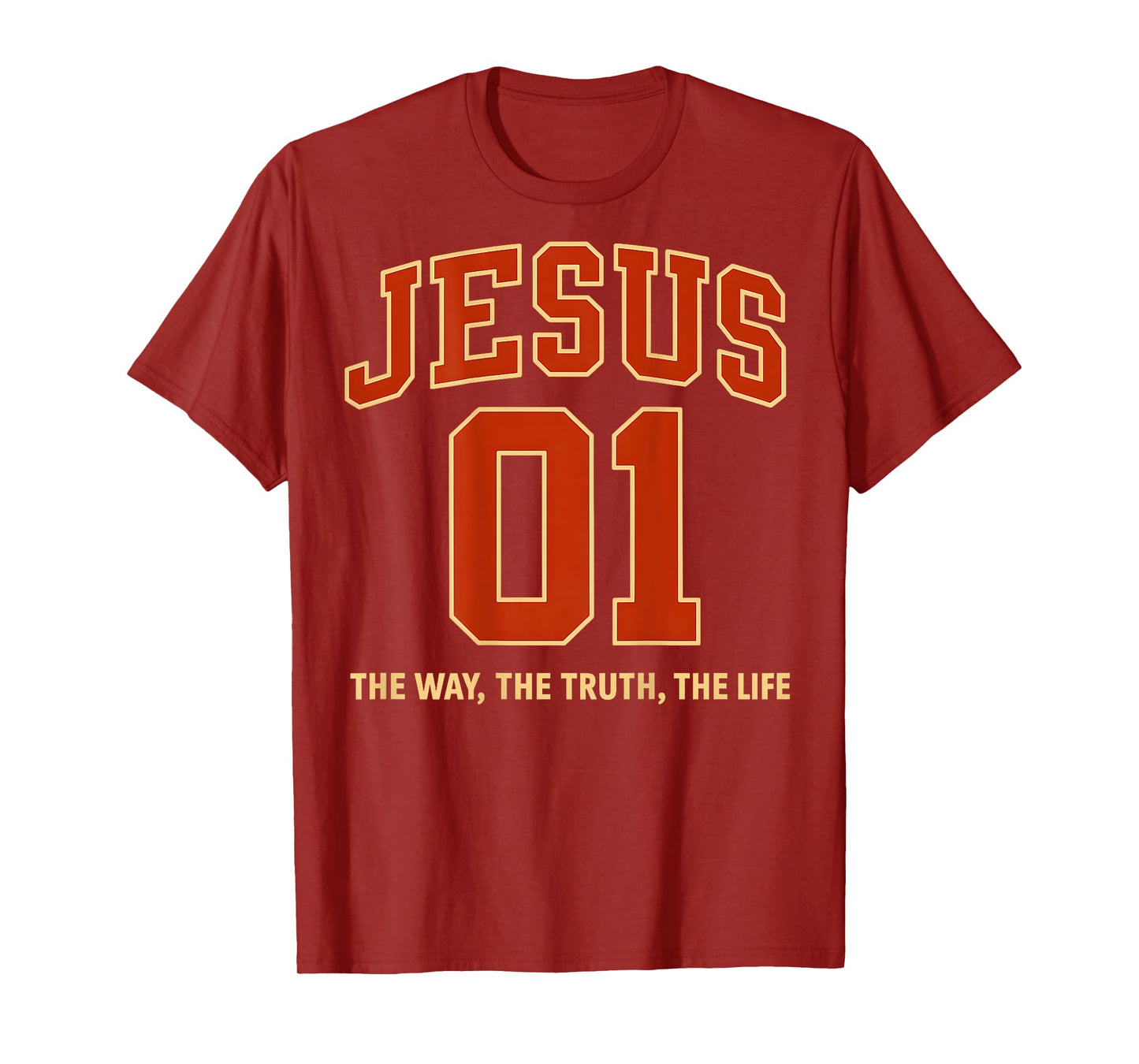 (ON Back) Jesus is #1 The Way Truth Life Sports Jersey Style T-Shirt