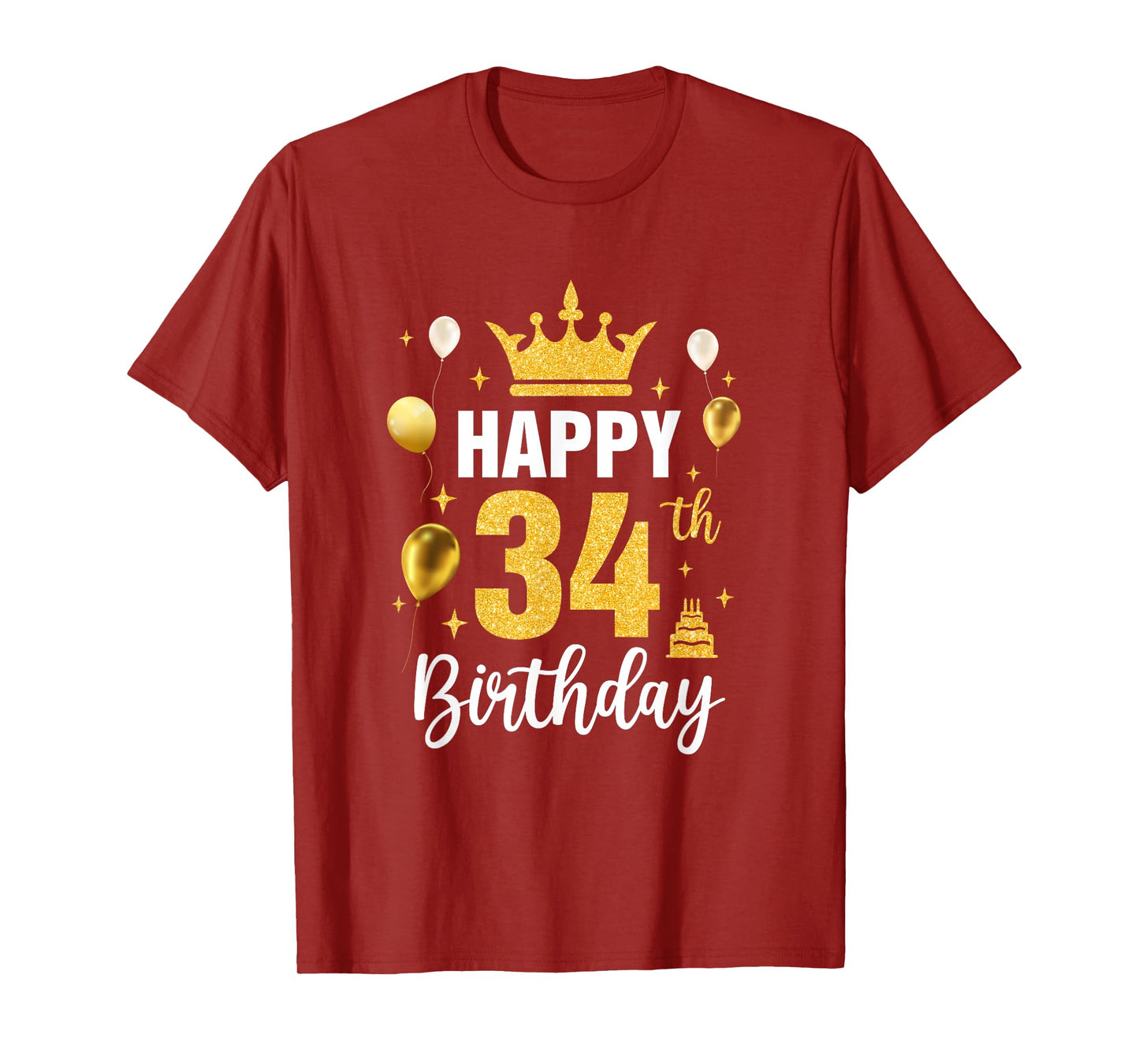Happy 34Th Birthday Idea For 34 Years Old Man And Woman T-Shirt