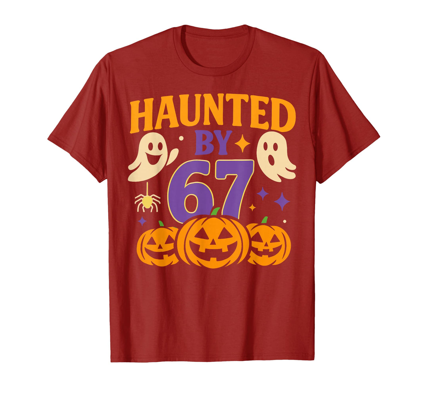 Haunted by 6 7 Funny Ghost and Pumpkin Halloween Costume T-Shirt