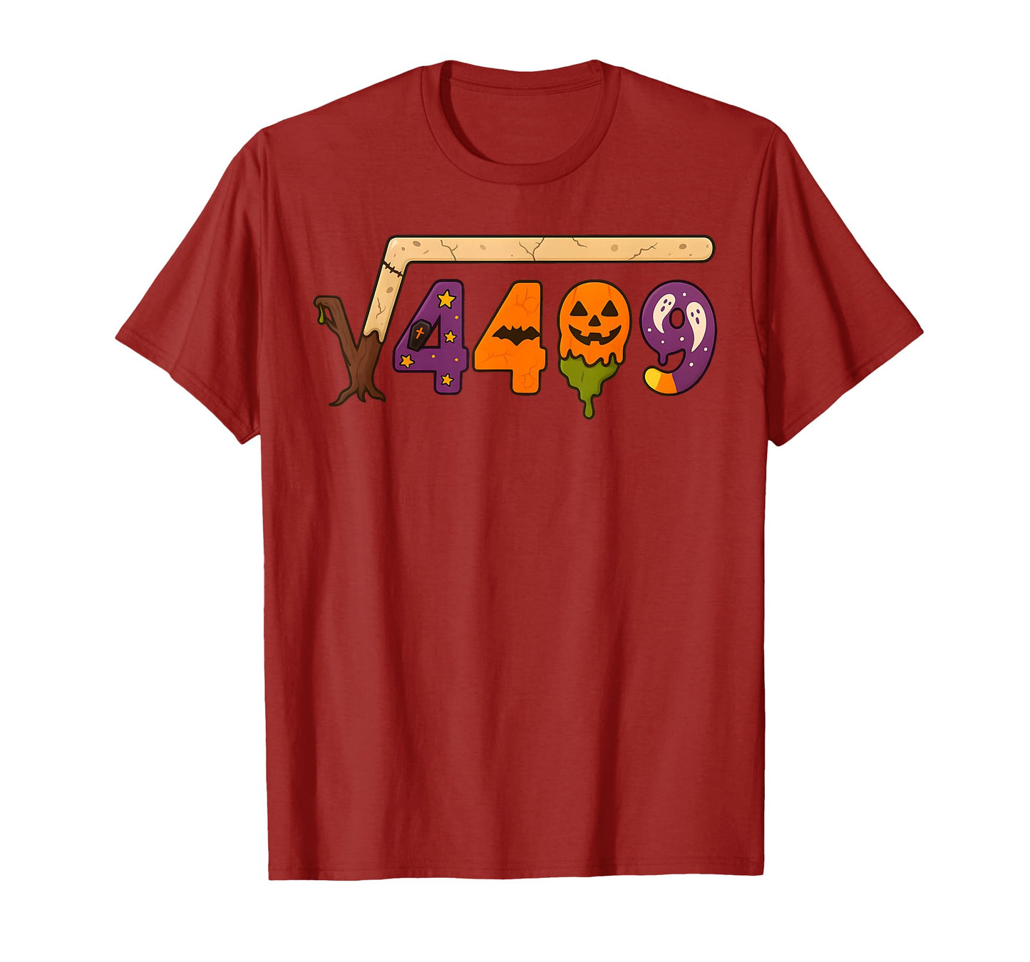 Funny 67 Meme Math Teacher 6 7 Halloween Square Root 4489 T-Shirt
