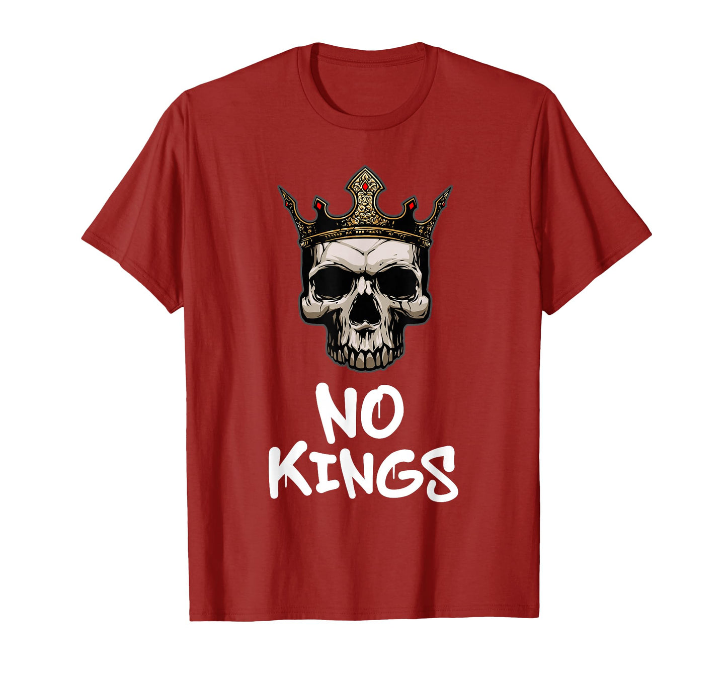 No Kings Day 2025 Protest Sign Skull Nope Men Women Kids T-Shirt