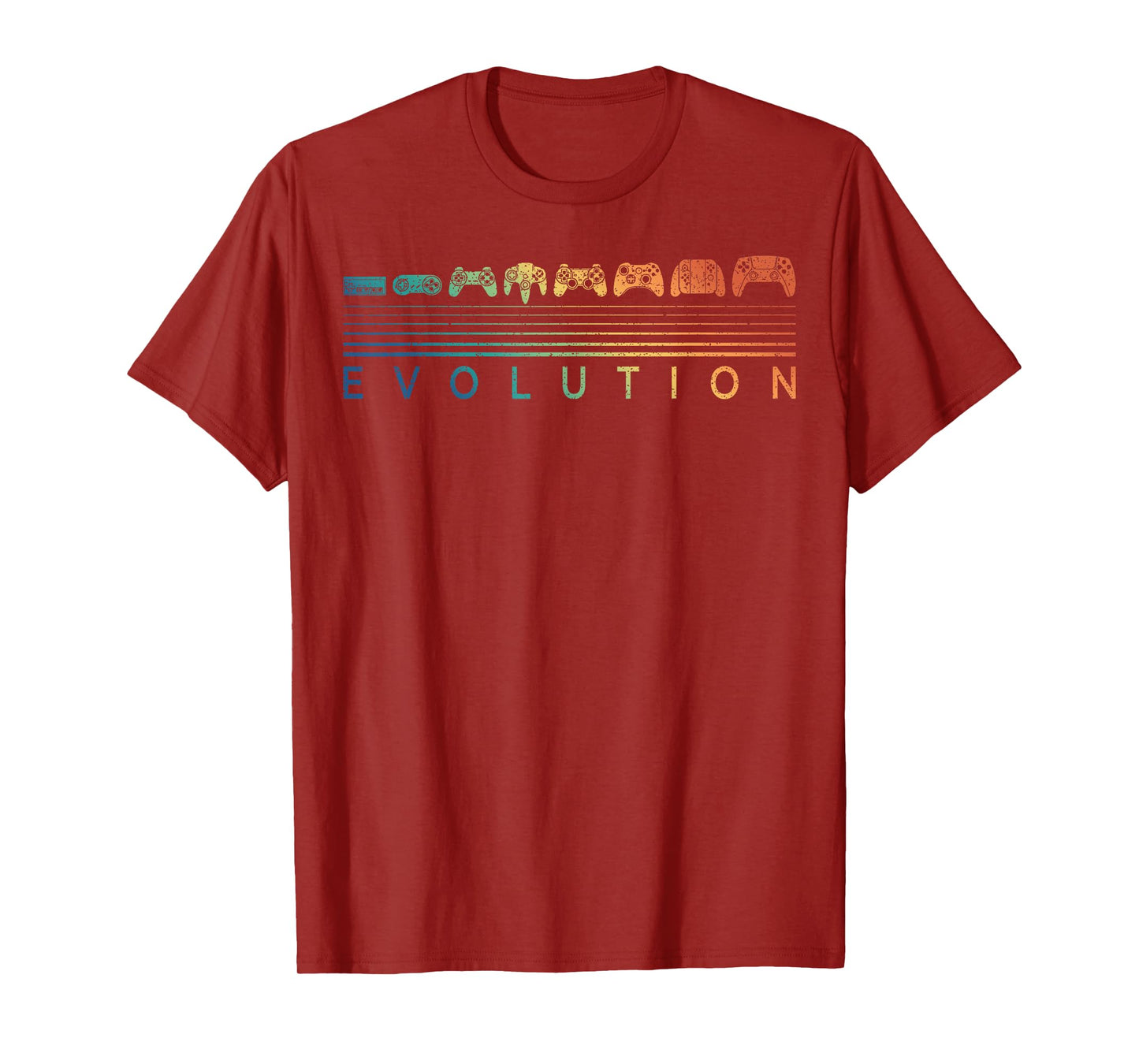 Video Game Controller Evolution Gamer 80s 90s Retro Gaming T-Shirt