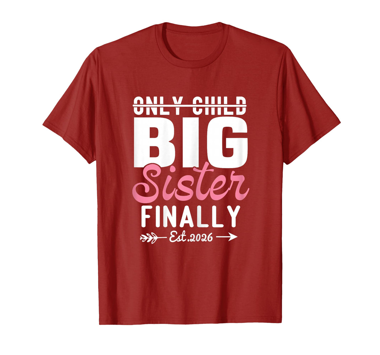 Only Child Expires 2026 Promoted to Big Sister Finally 2026 T-Shirt