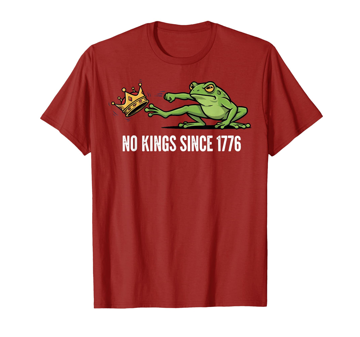 No Kings Since 1776 Portland Frog Kicking Crown T-Shirt