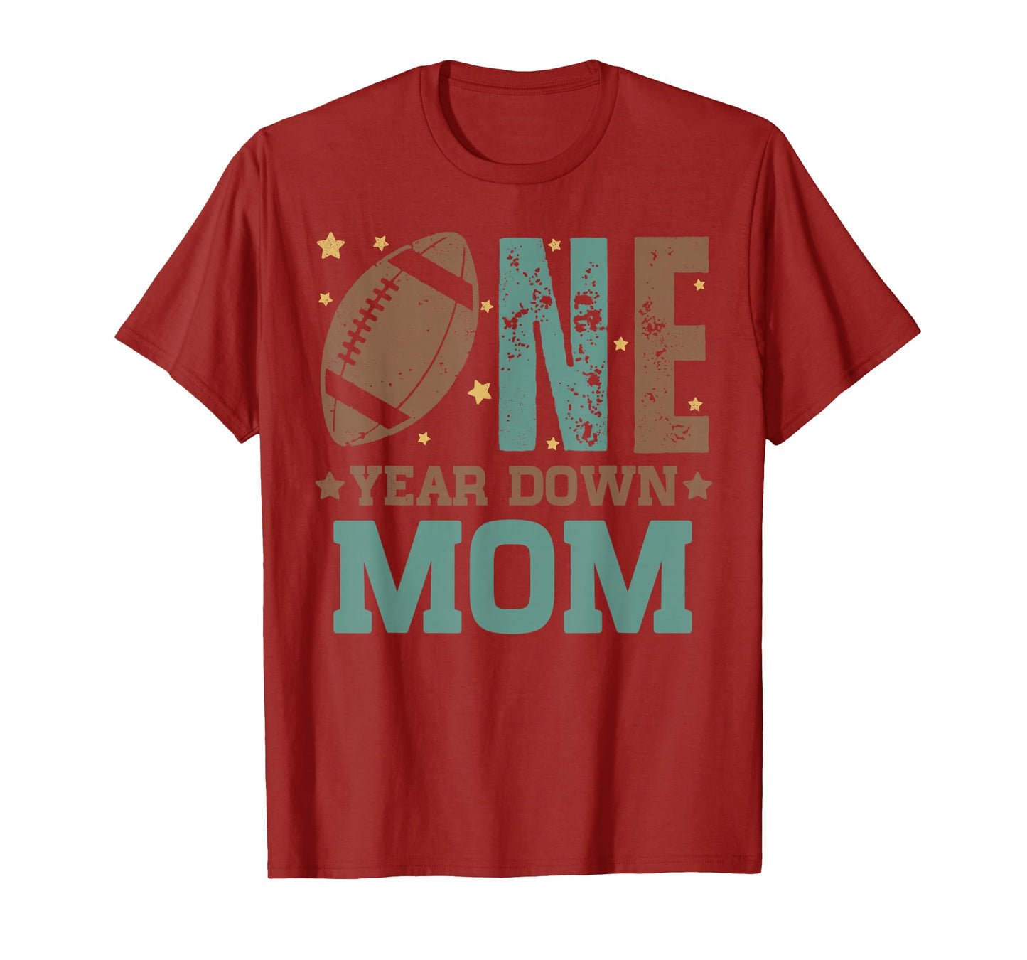 Mom of the 1 Year old Football 1st Year Down Birthday Party T-Shirt