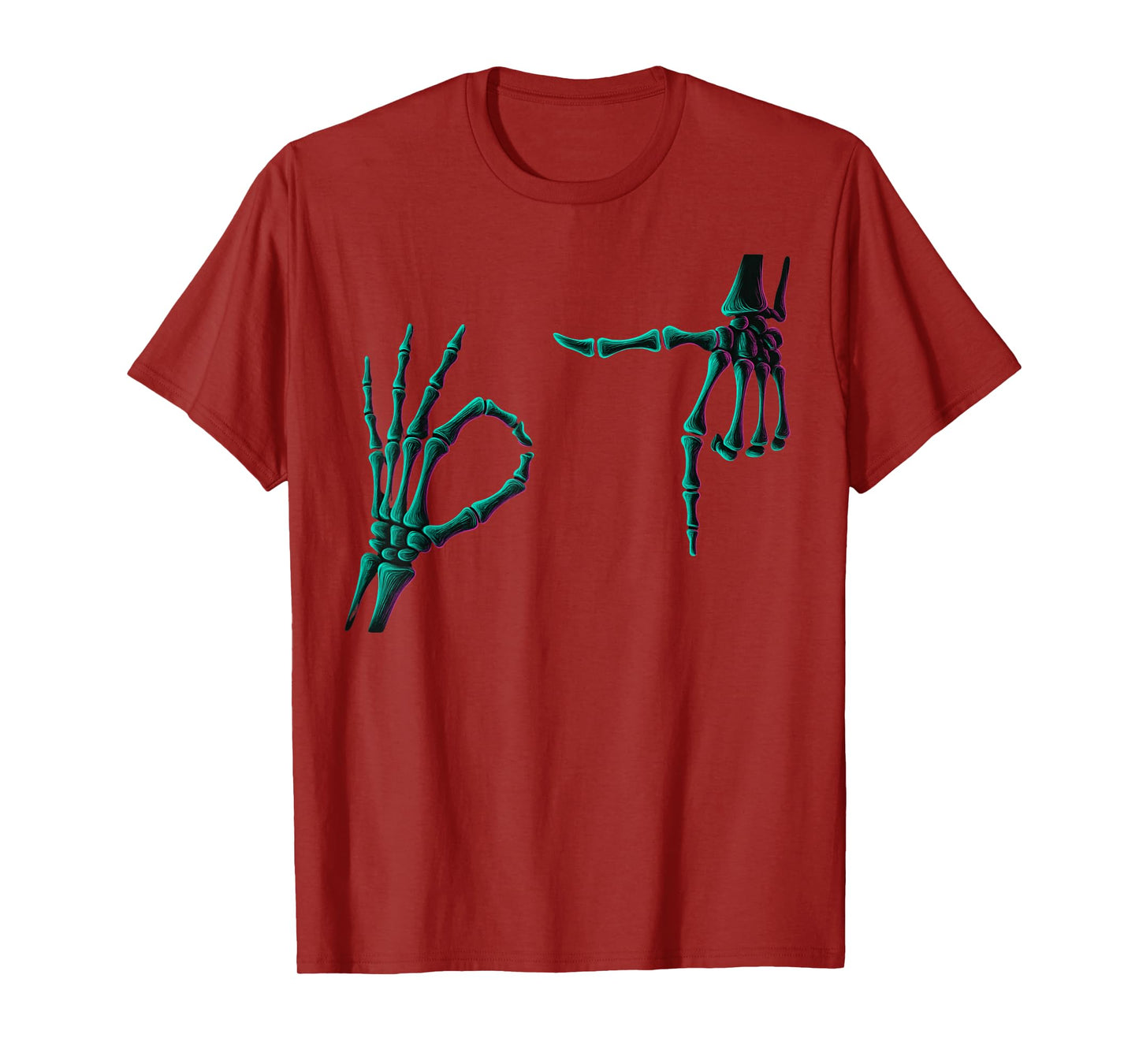 67 Meme Skeleton Hands 6 7 Halloween Six Seven Funny Meme T-Shirt