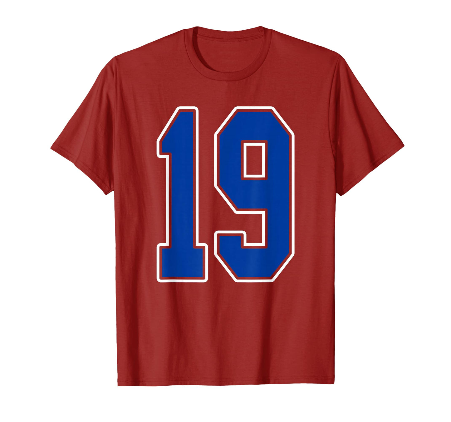 Royal Blue and White Number 19 Jersey Player Uniform #19 Fan T-Shirt
