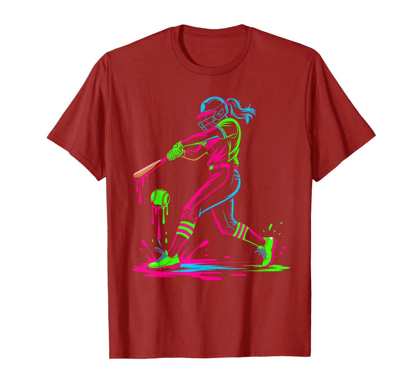 Softball Player Ice Cream Softball Drip T-Shirt